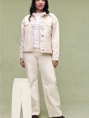 Parke Classic Straight Jeans in Cream